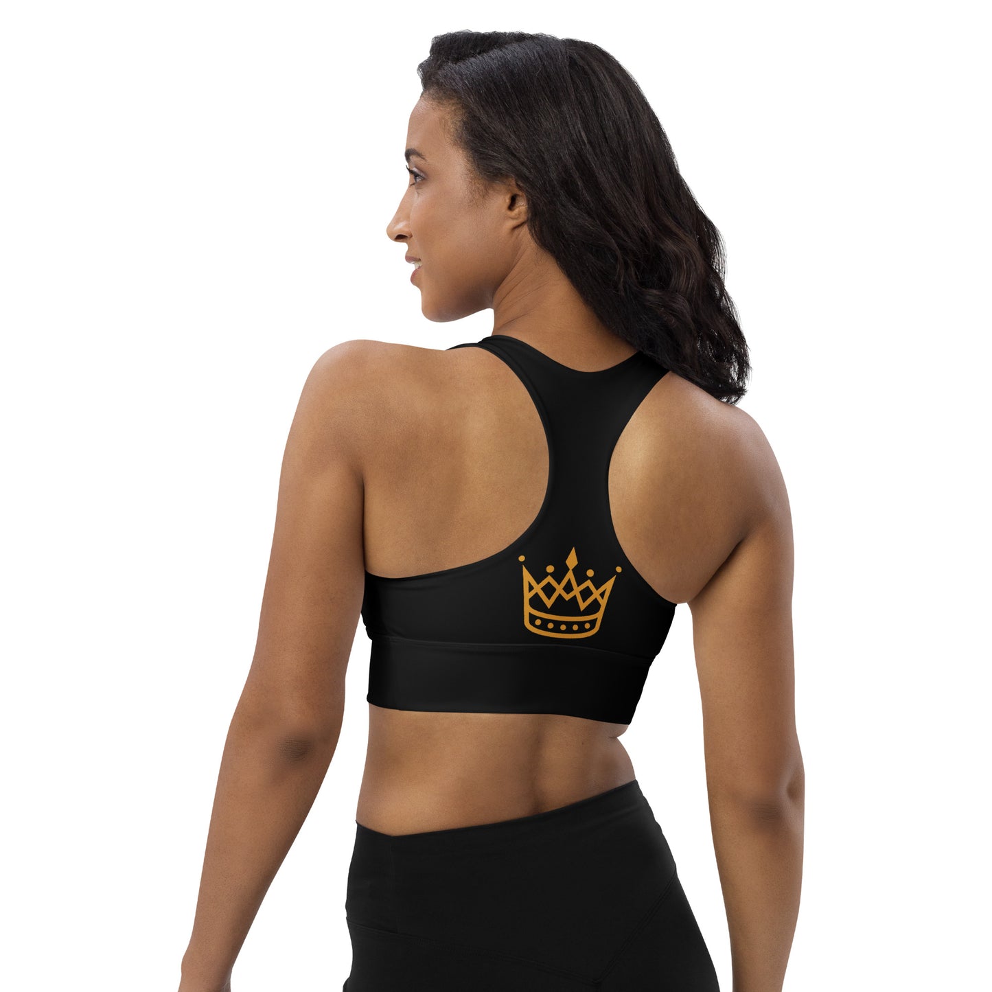 love (black) long line sports bra top